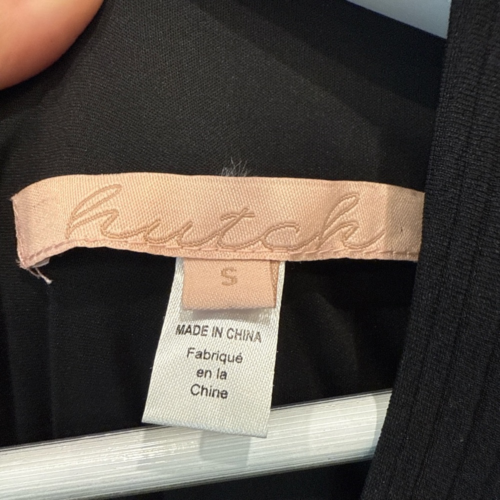 Anthropologie Hutch Black Textured Fit & Flare Dress Small - Picture 5 of 6